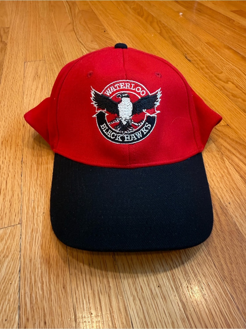 Waterloo Black Hawks Red & Black Baseball Hat